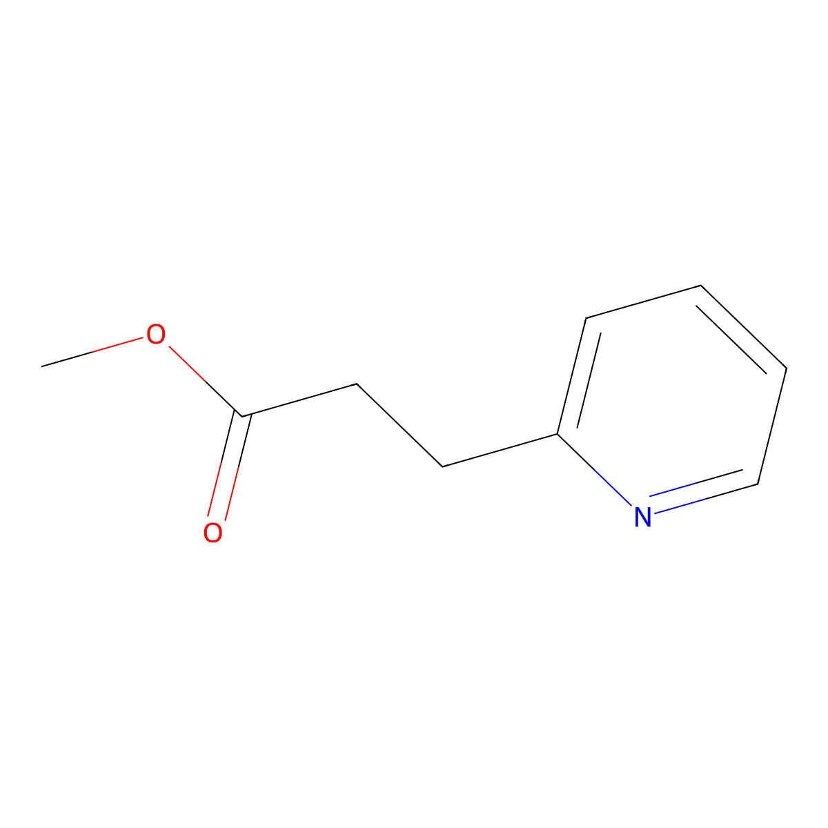 2-Pyridinepropanoic acid, methyl ester molecular structure, CAS 28819-26-3