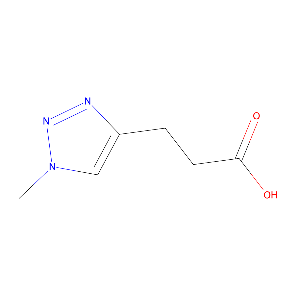 3-(1-methyl-1H-1,2,3-triazol-4-yl)propanoic acid molecular structure, CAS 28819-28-5