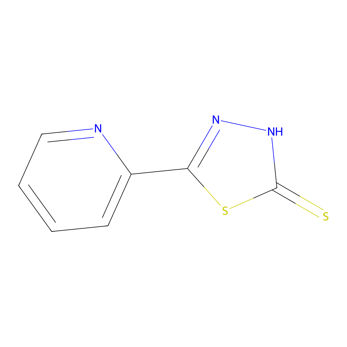 5-(Pyridin-2-yl)-1,3,4-thiadiazole-2(3H)-thione molecular structure, CAS 28819-37-6