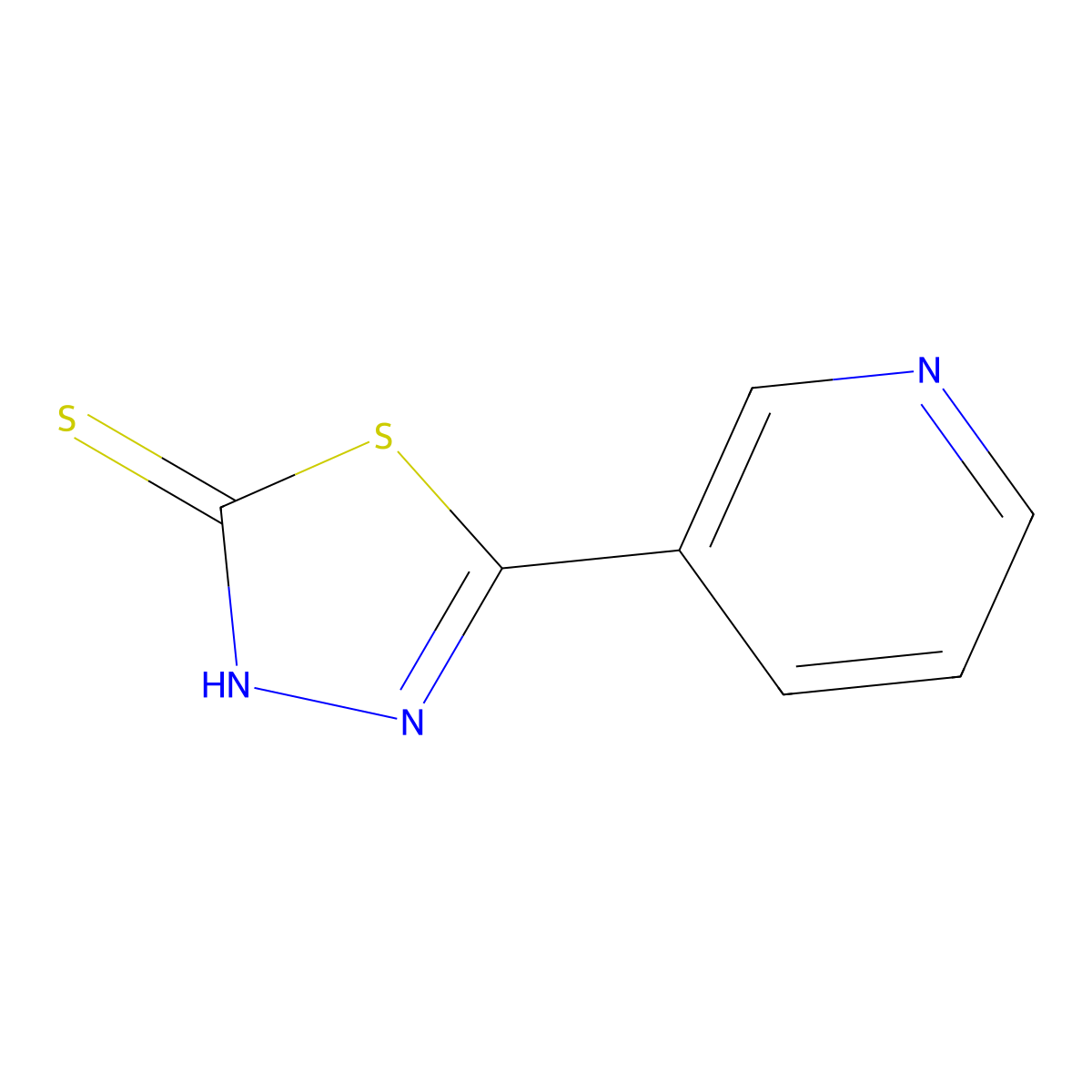 5-(Pyridin-3-yl)-1,3,4-thiadiazole-2(3H)-thione molecular structure, CAS 28819-38-7