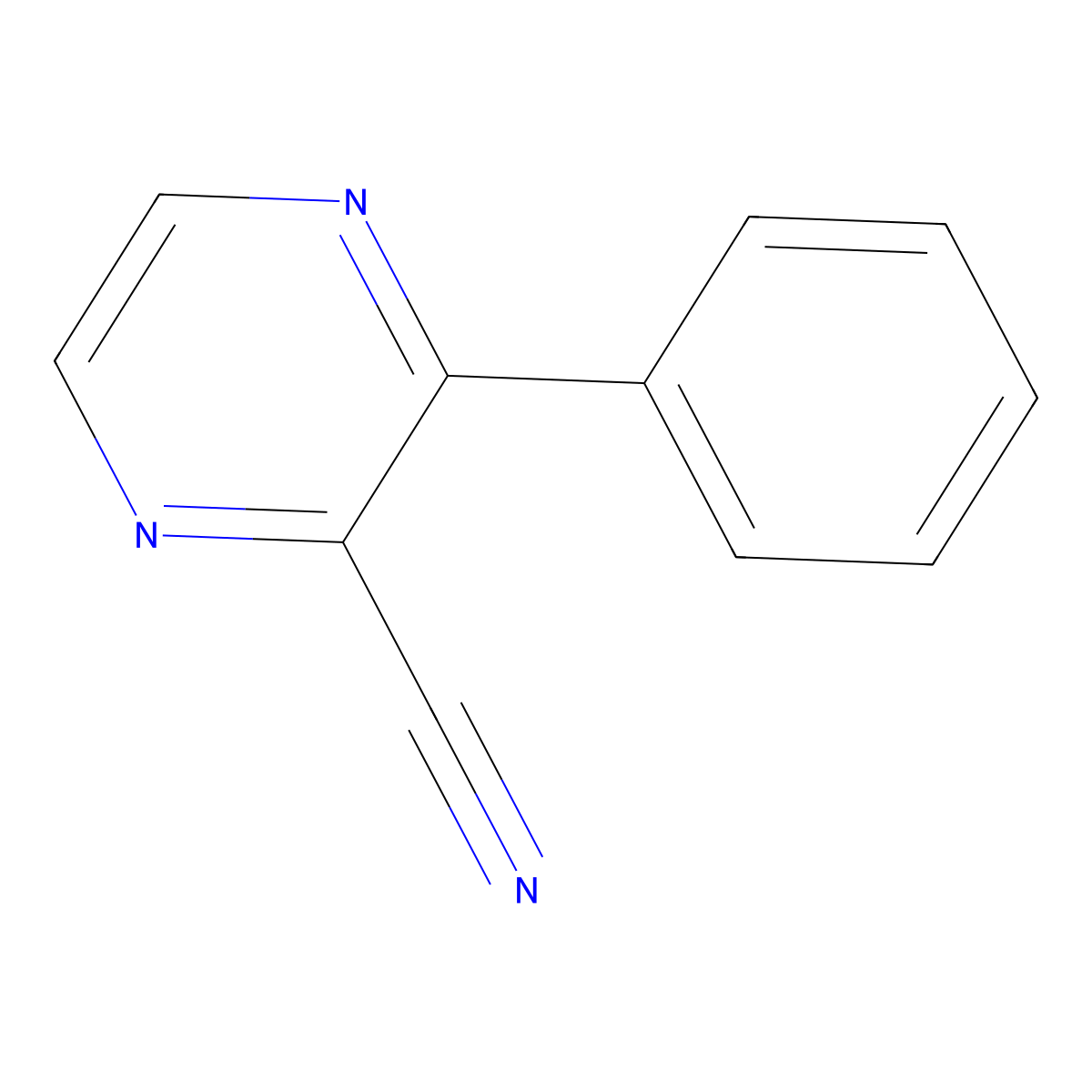 3-Phenylpyrazine-2-carbonitrile molecular structure, CAS 2882-16-8