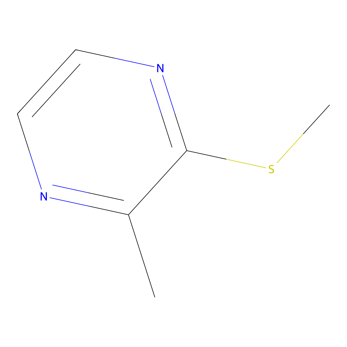 Pyrazine, methyl(methylthio)- molecular structure, CAS 2882-20-4