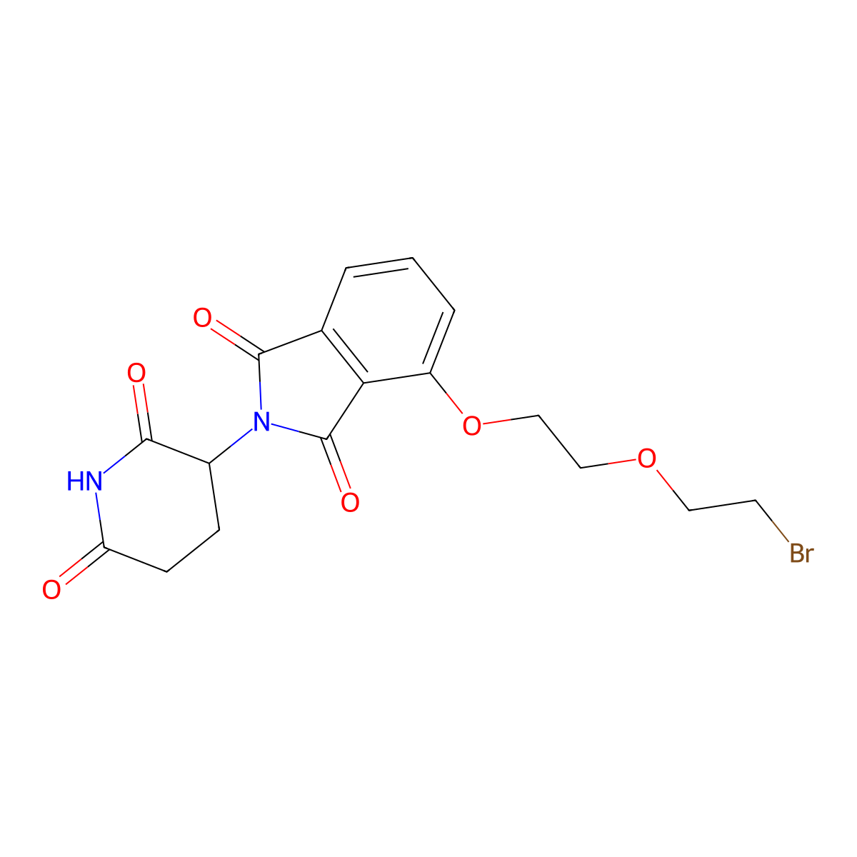 4-[2-(2-Bromoethoxy)ethoxy]-2-(2,6-dioxo-3-piperidyl)isoindoline-1,3-dione molecular structure, CAS 2882094-30-4