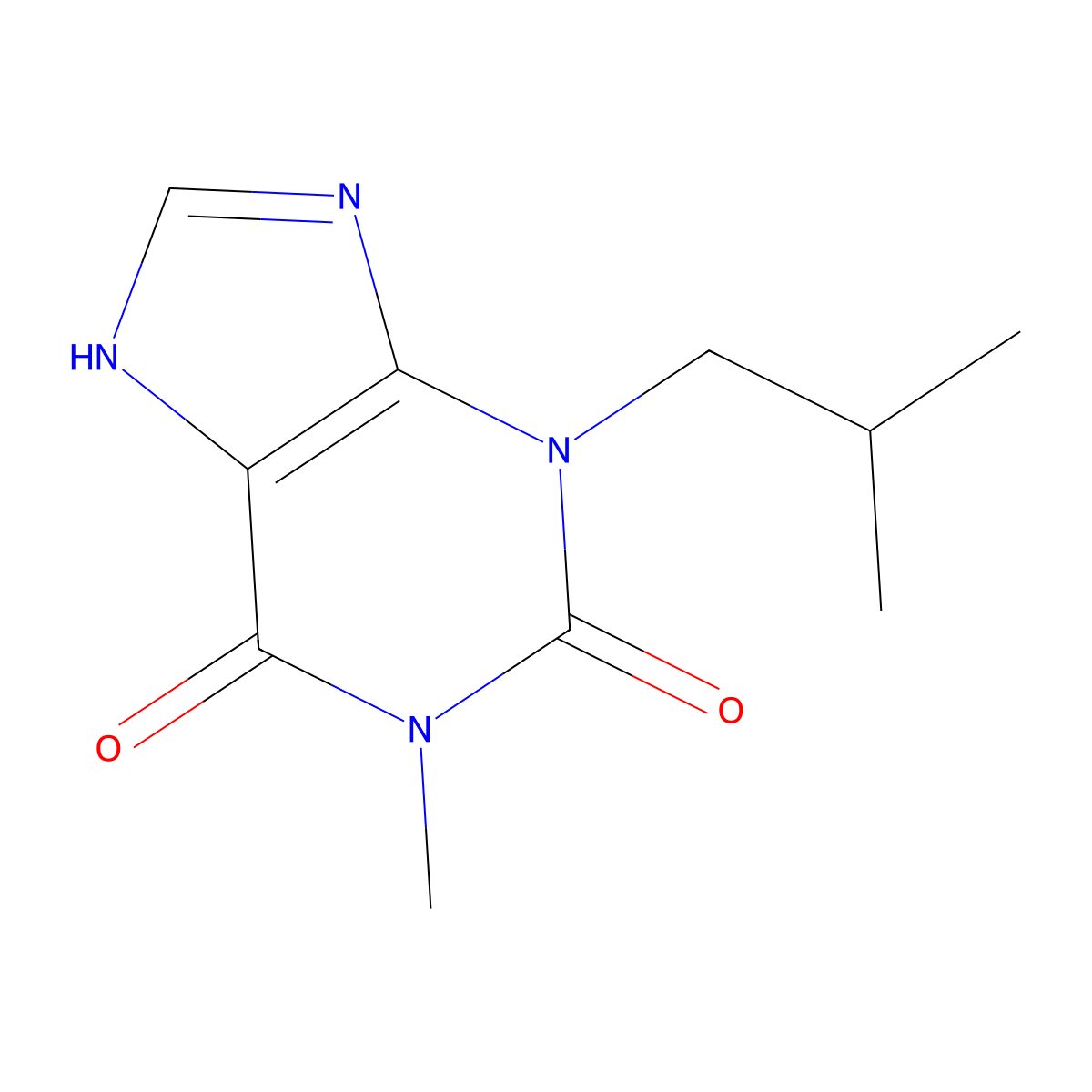 3-Isobutyl-1-methylxanthine molecular structure, CAS 28822-58-4