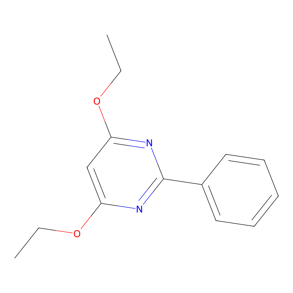 4,6-Diethoxy-2-phenylpyrimidine molecular structure, CAS 28824-77-3