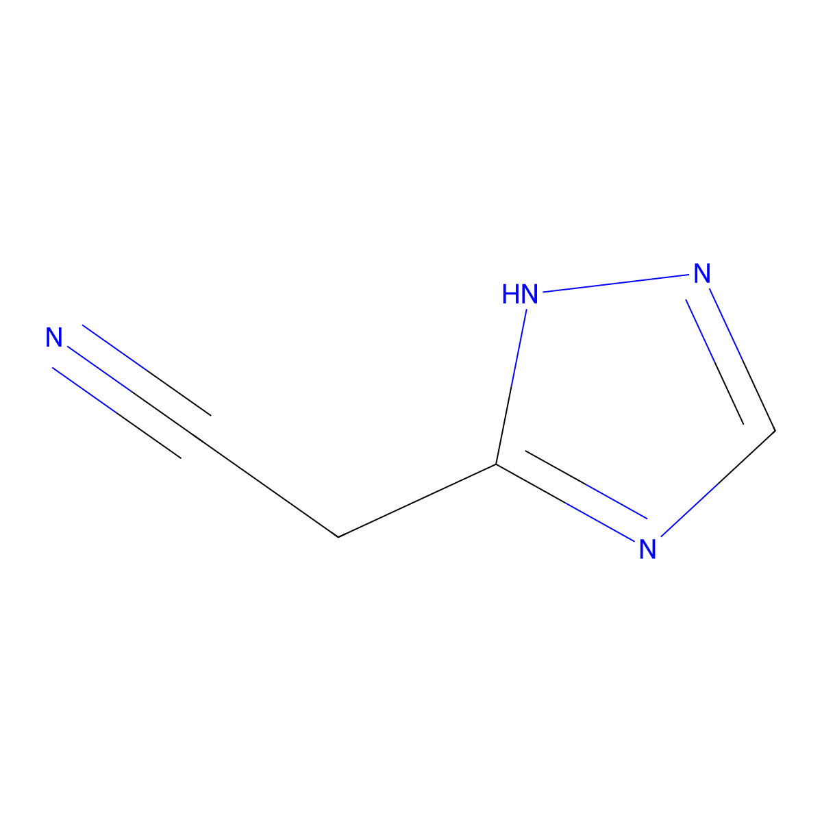 2-(4H-1,2,4-triazol-3-yl)acetonitrile molecular structure, CAS 28824-81-9