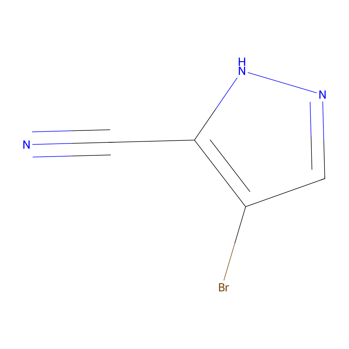 4-Bromo-1H-pyrazole-3-carbonitrile molecular structure, CAS 288246-16-2
