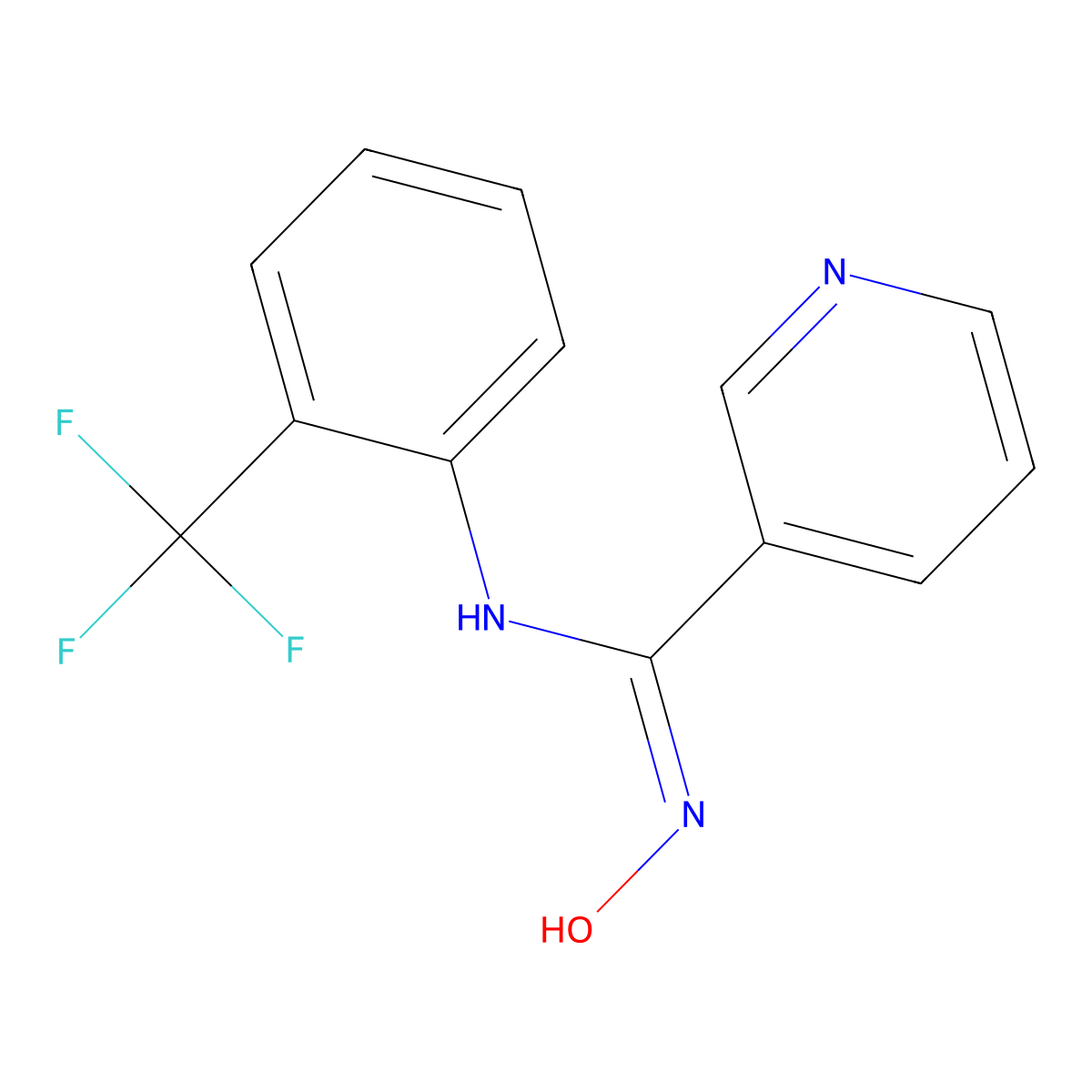N-hydroxy-N'-(2-(trifluoromethyl)phenyl)pyridine-3-carboximidamide molecular structure, CAS 288246-53-7