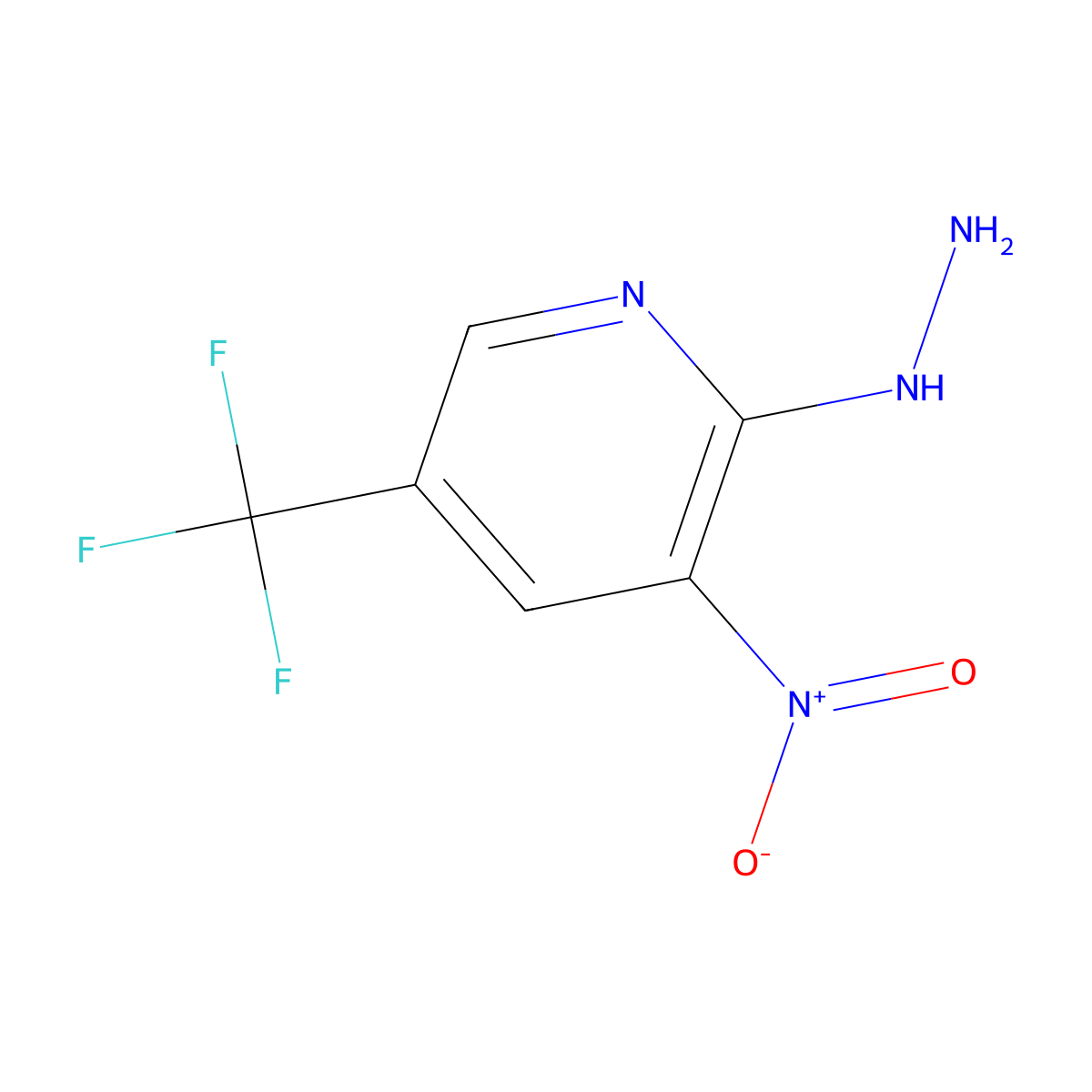 2-Hydrazinyl-3-nitro-5-(trifluoromethyl)pyridine molecular structure, CAS 288246-61-7