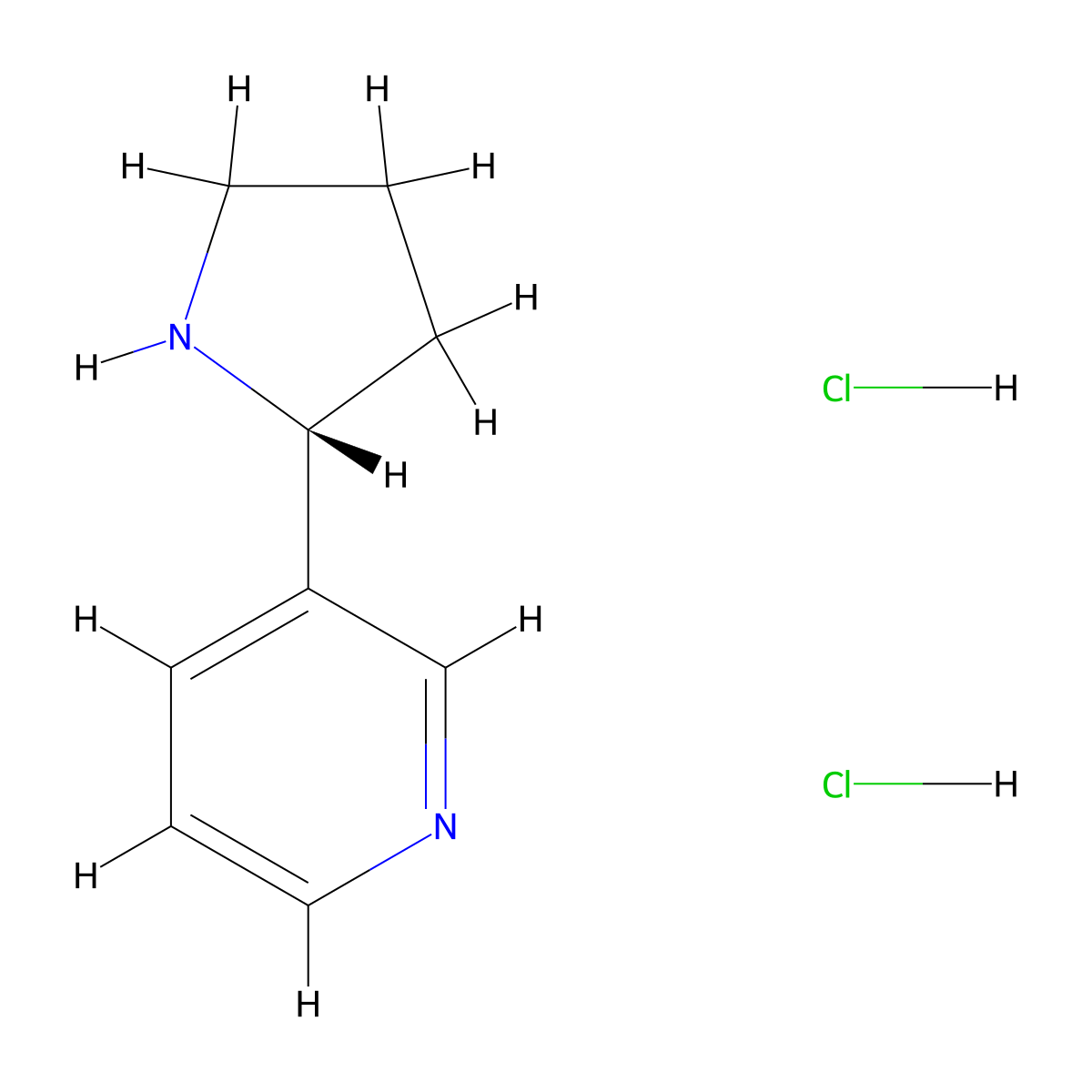(R)-3-(Pyrrolidin-2-yl)pyridine dihydrochloride molecular structure, CAS 288247-82-5
