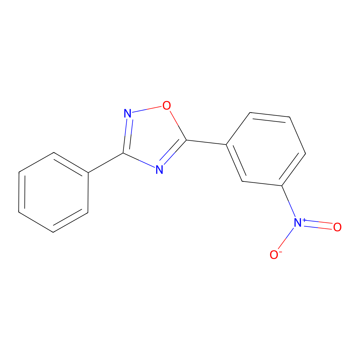 5-(3-Nitrophenyl)-3-phenyl-1,2,4-oxadiazole molecular structure, CAS 28825-11-8