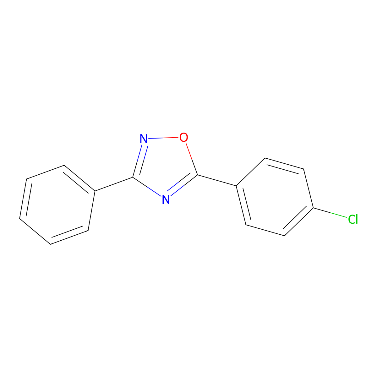5-(4-Chlorophenyl)-3-phenyl-1,2,4-oxadiazole molecular structure, CAS 28825-13-0