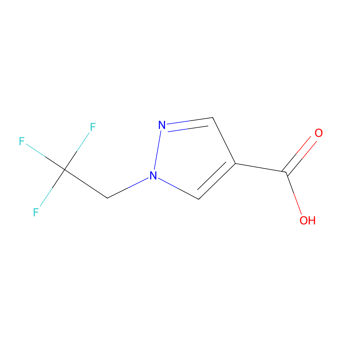 1-(2,2,2-Trifluoroethyl)-1H-pyrazole-4-carboxylic acid molecular structure, CAS 288251-60-5