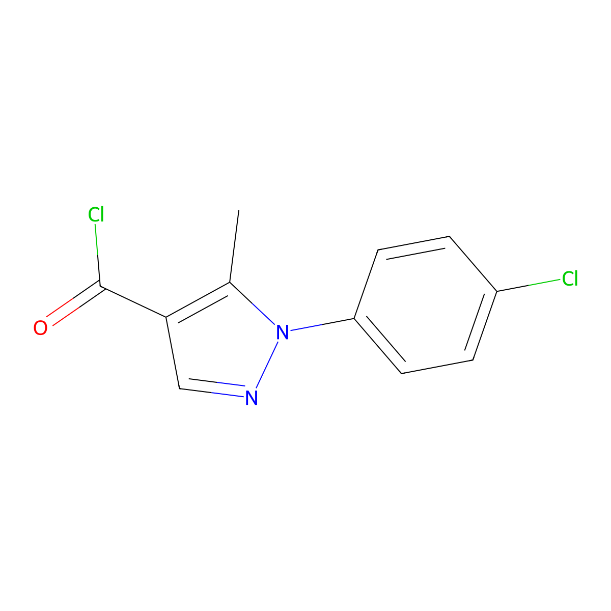 1-(4-chlorophenyl)-5-methyl-1H-pyrazole-4-carbonyl chloride molecular structure, CAS 288252-38-0