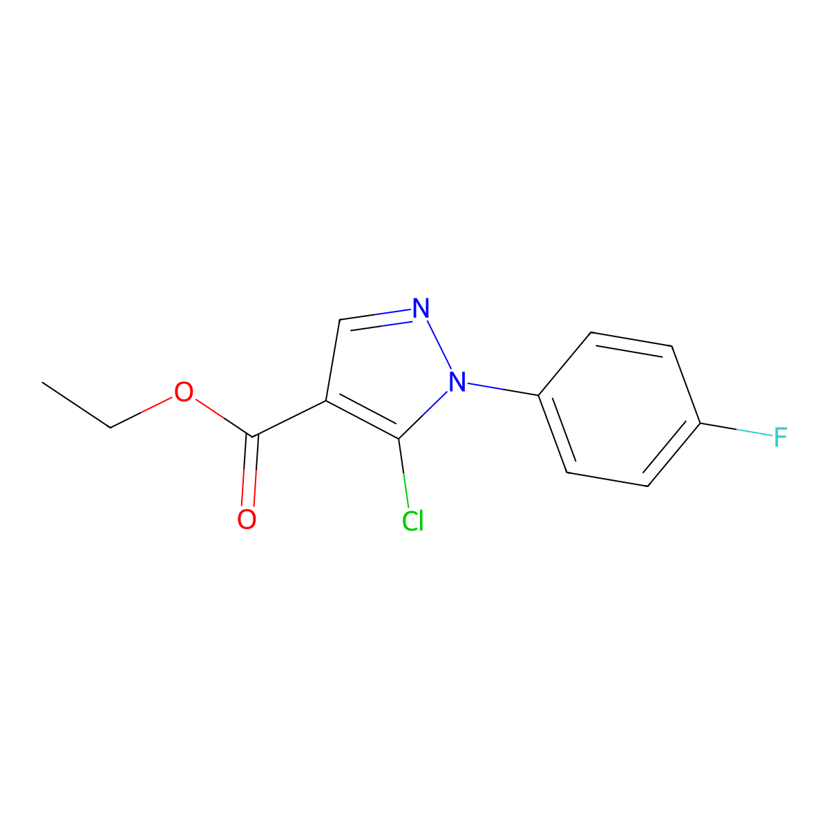ethyl 5-chloro-1-(4-fluorophenyl)-1H-pyrazole-4-carboxylate molecular structure, CAS 288252-75-5