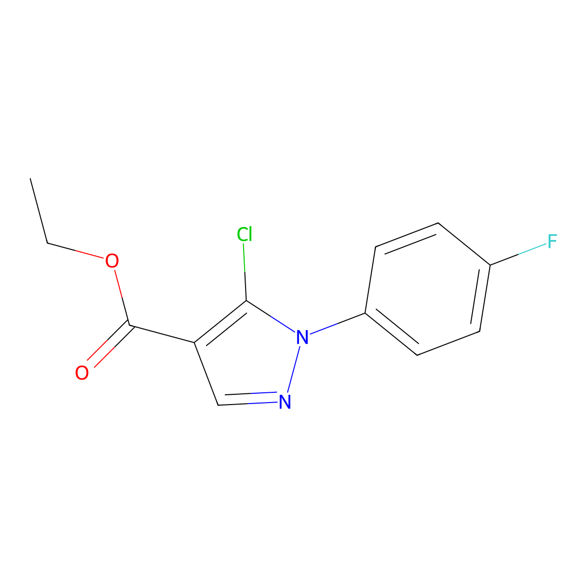 ethyl 5-chloro-1-(4-fluorophenyl)-1H-pyrazole-4-carboxylate molecular structure, CAS 288252-75-5