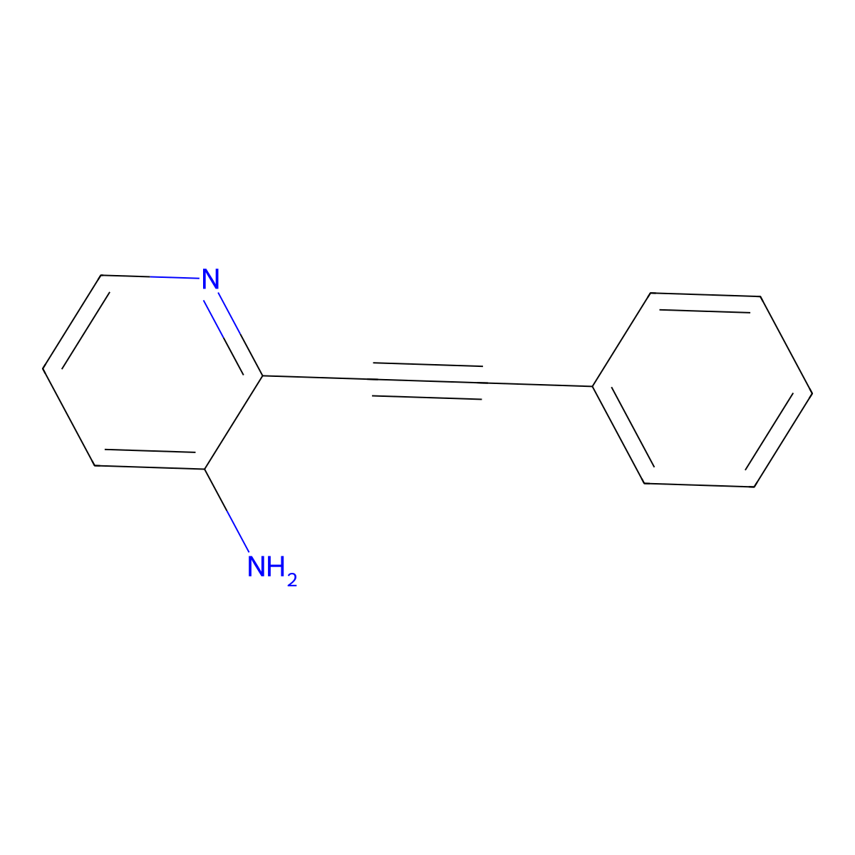 3-Amino-2-(Phenylethynyl)pyridine molecular structure, CAS 288254-71-7