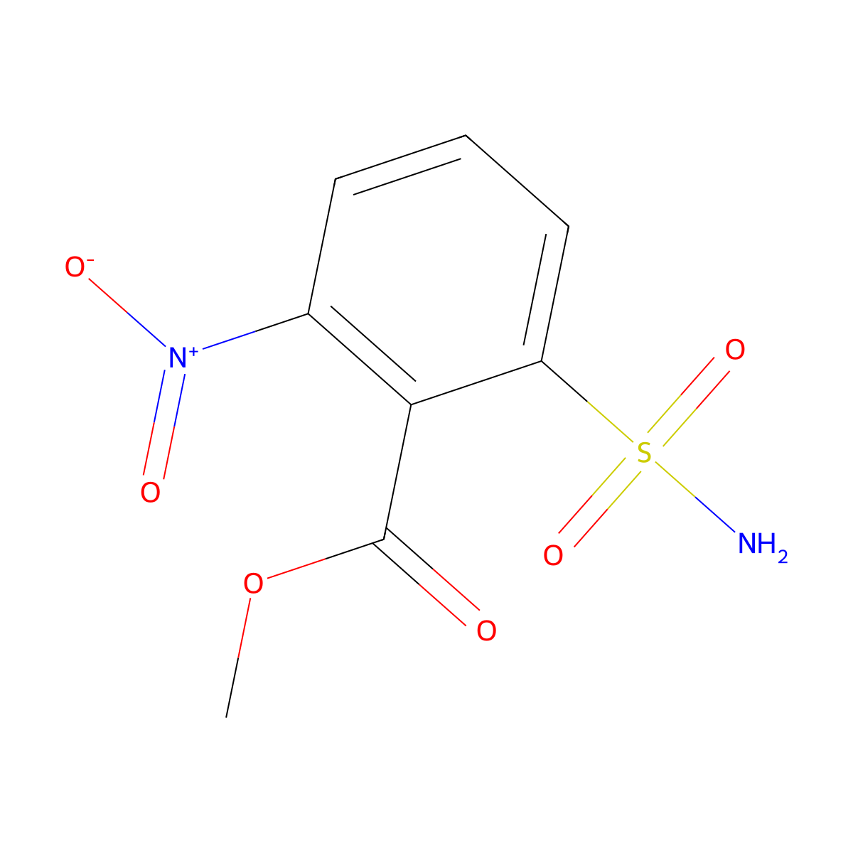 Methyl 2-nitro-6-sulfamoylbenzoate molecular structure, CAS 288257-84-1