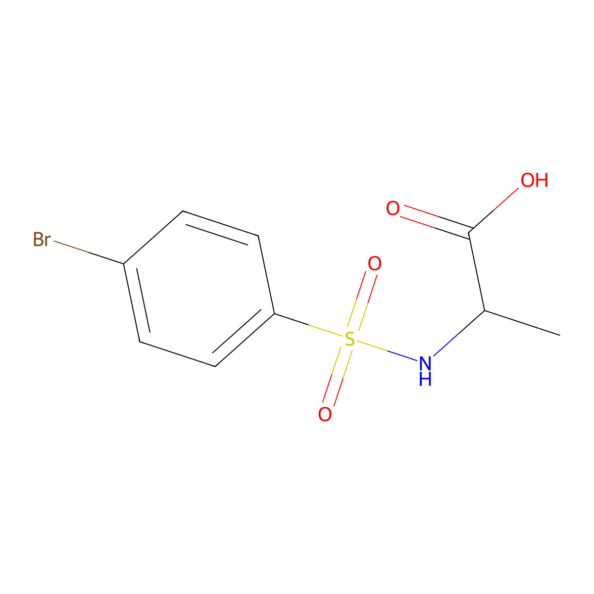 (2S)-2-[(4-bromophenyl)sulfonylamino]propanoic acid molecular structure, CAS 288266-48-8