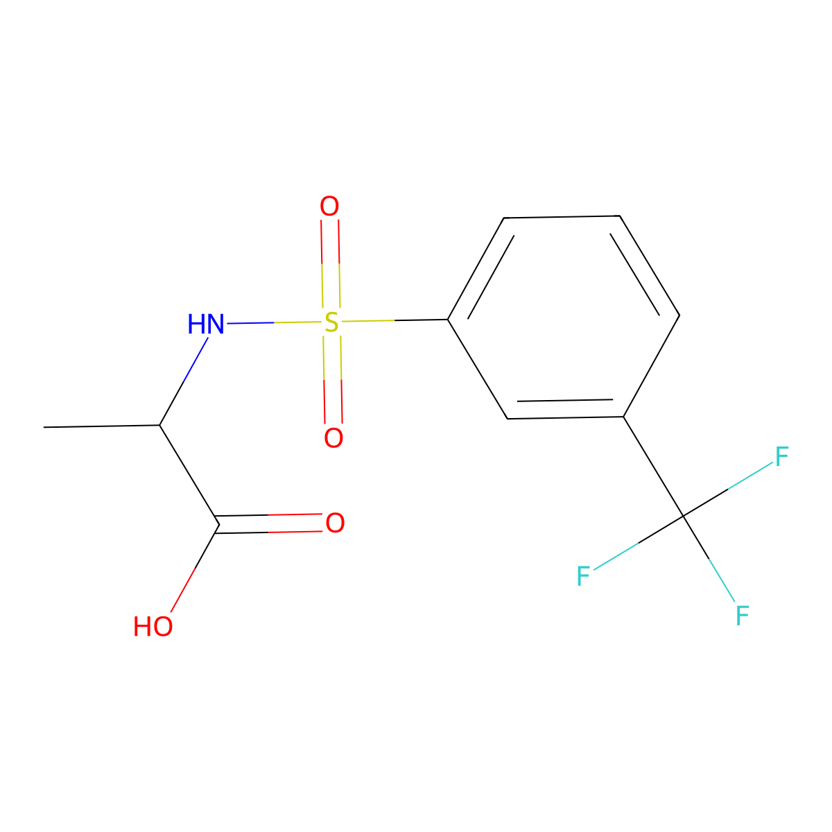 2-[3-(Trifluoromethyl)benzenesulfonamido]propanoic acid molecular structure, CAS 288266-54-6