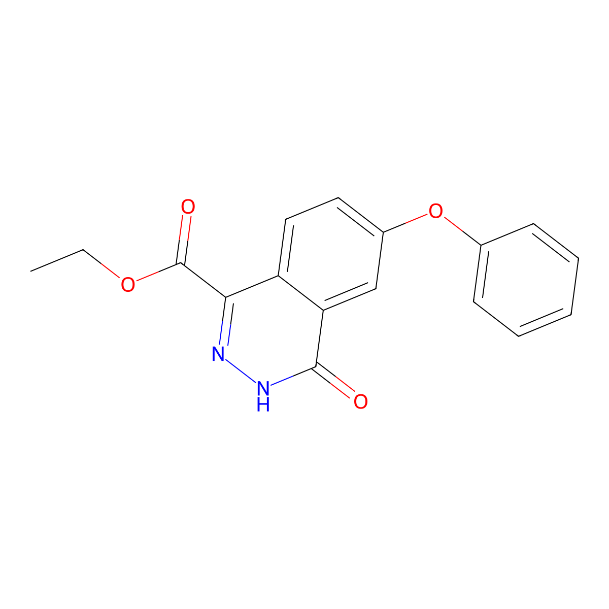 Ethyl 4-oxo-6-phenoxy-3,4-dihydrophthalazine-1-carboxylate molecular structure, CAS 2882975-88-2