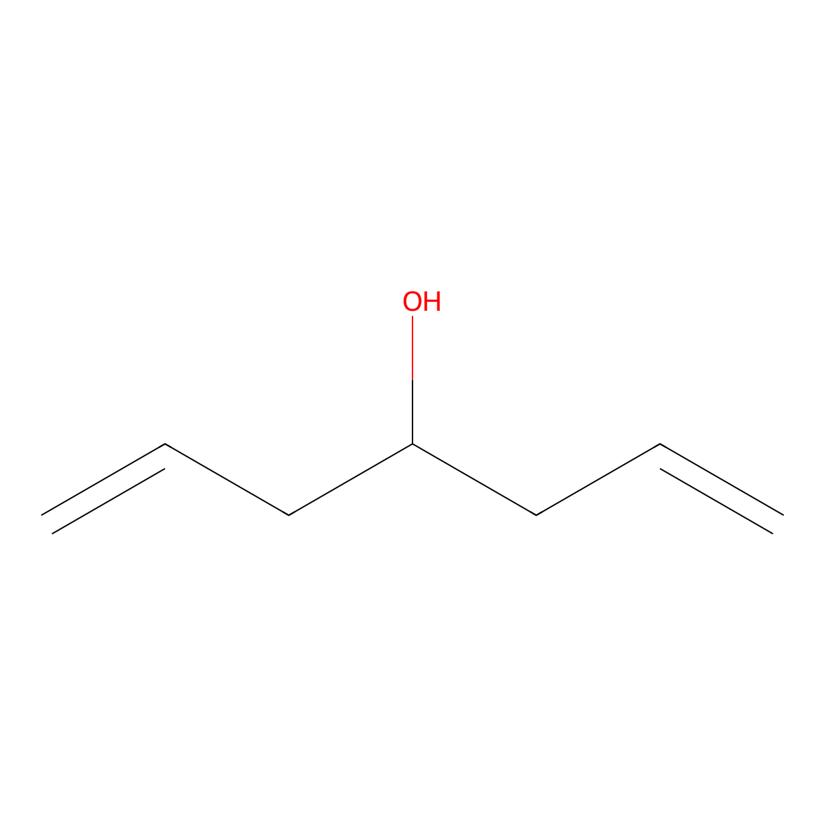 Hepta-1,6-dien-4-ol molecular structure, CAS 2883-45-6