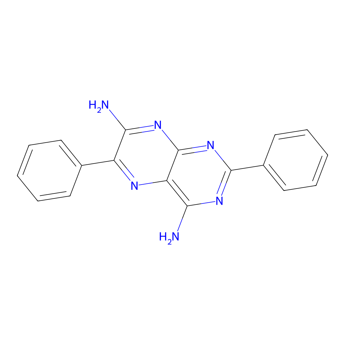 2,6-Diphenylpteridine-4,7-diamine molecular structure, CAS 2883-67-2