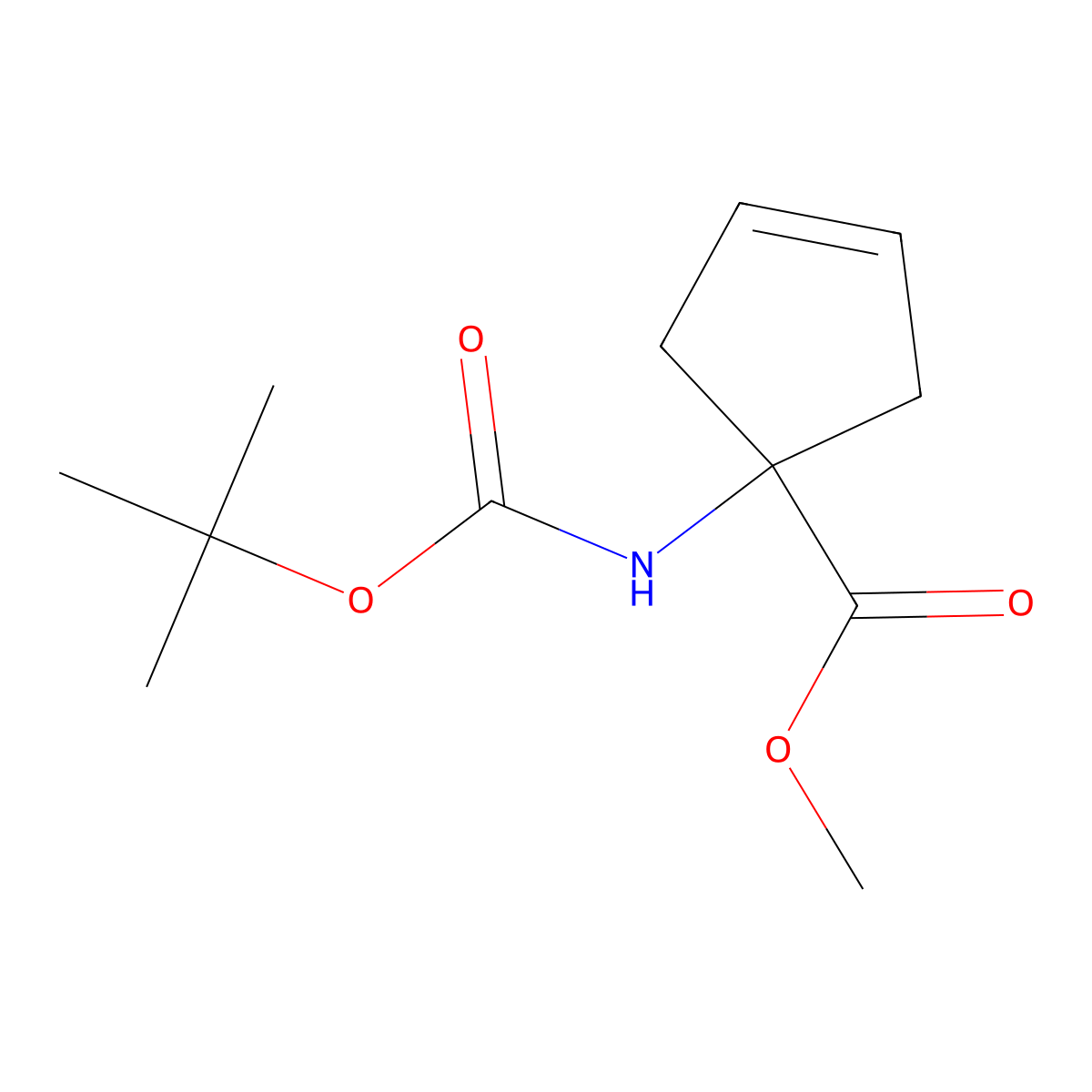 Methyl 1-((tert-butoxycarbonyl)amino)cyclopent-3-enecarboxylate molecular structure, CAS 288303-88-8