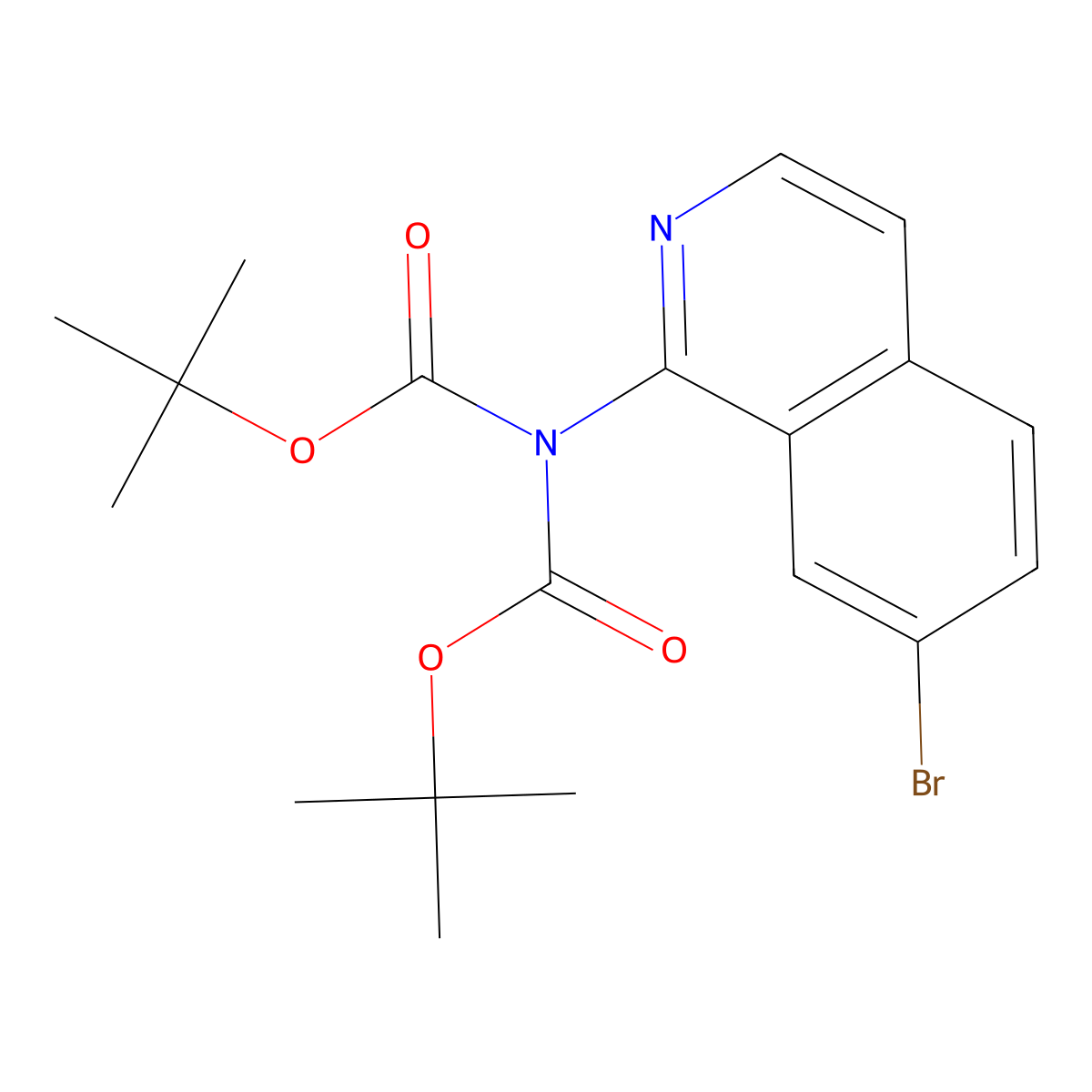 tert-butyl N-(7-bromoisoquinolin-1-yl)-N-[(tert-butoxy)carbonyl]carbamate molecular structure, CAS 288309-20-6