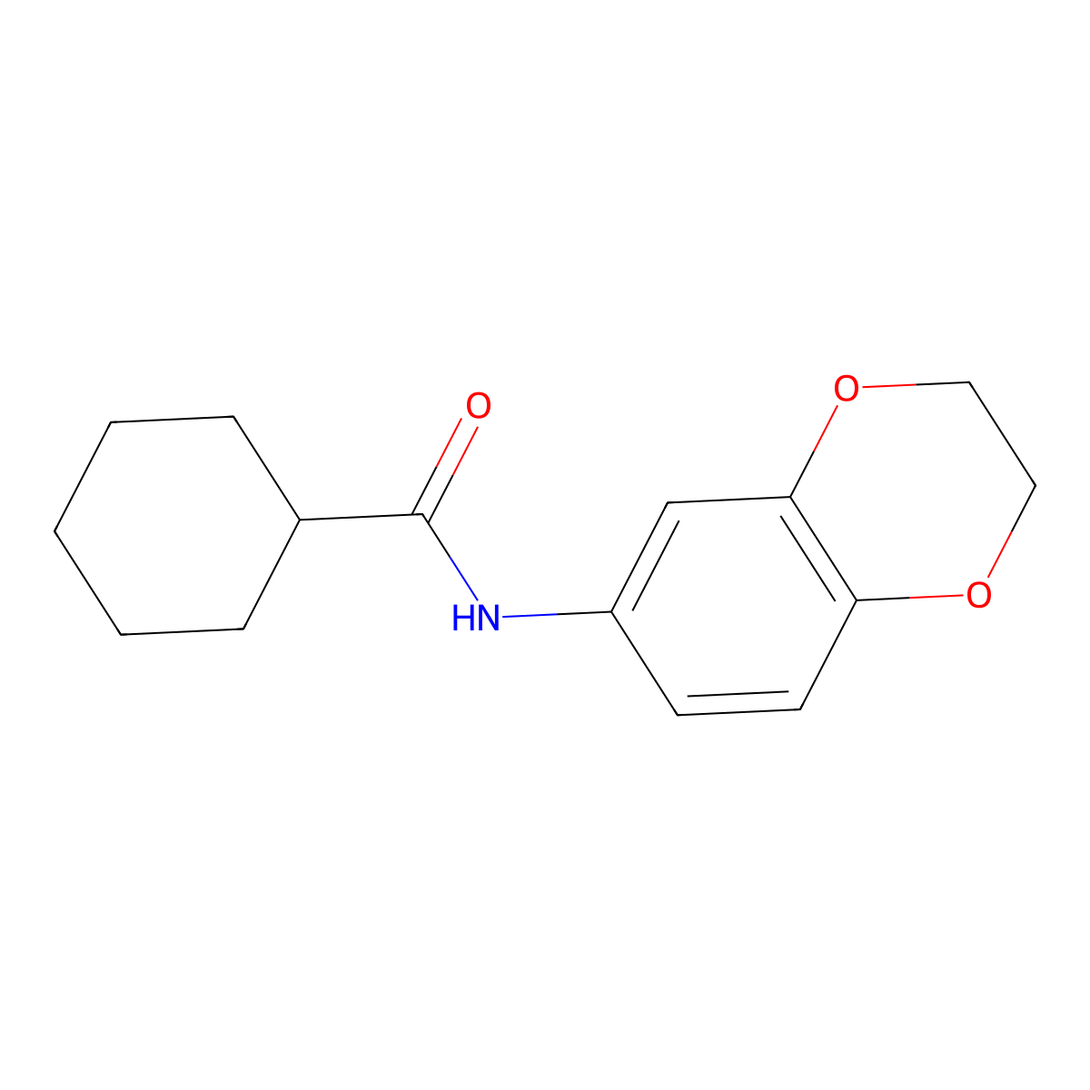 N-(2,3-dihydro-1,4-benzodioxin-6-yl)cyclohexanecarboxamide molecular structure, CAS 288310-40-7