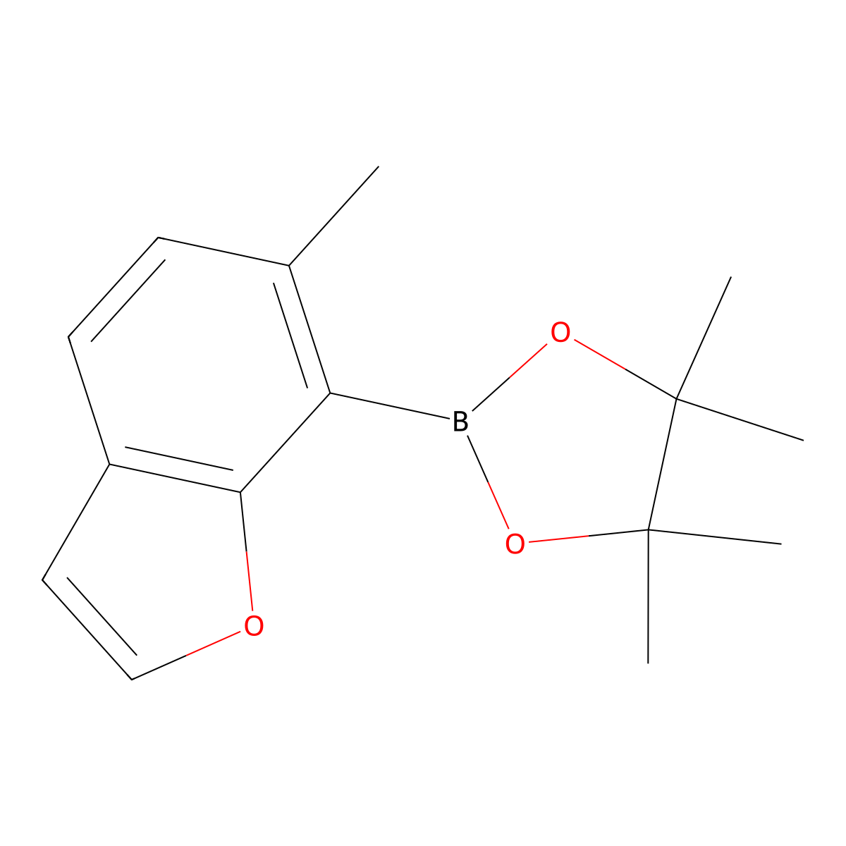 4,4,5,5-Tetramethyl-2-(6-methyl-1-benzofuran-7-yl)-1,3,2-dioxaborolane molecular structure, CAS 2883114-18-7