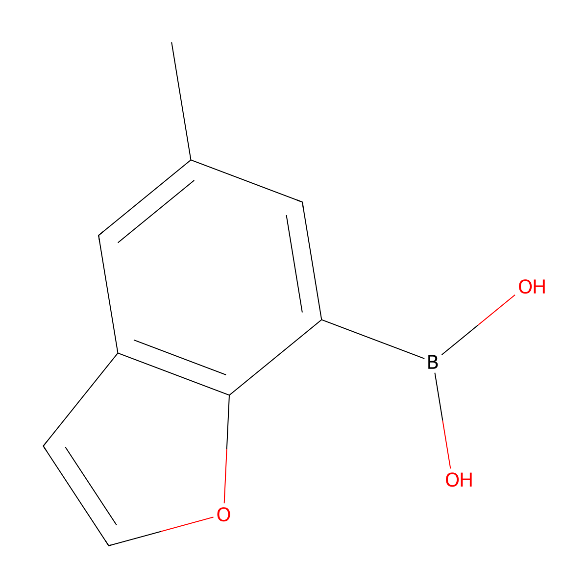(5-Methyl-1-benzofuran-7-yl)boronic acid molecular structure, CAS 2883115-19-1