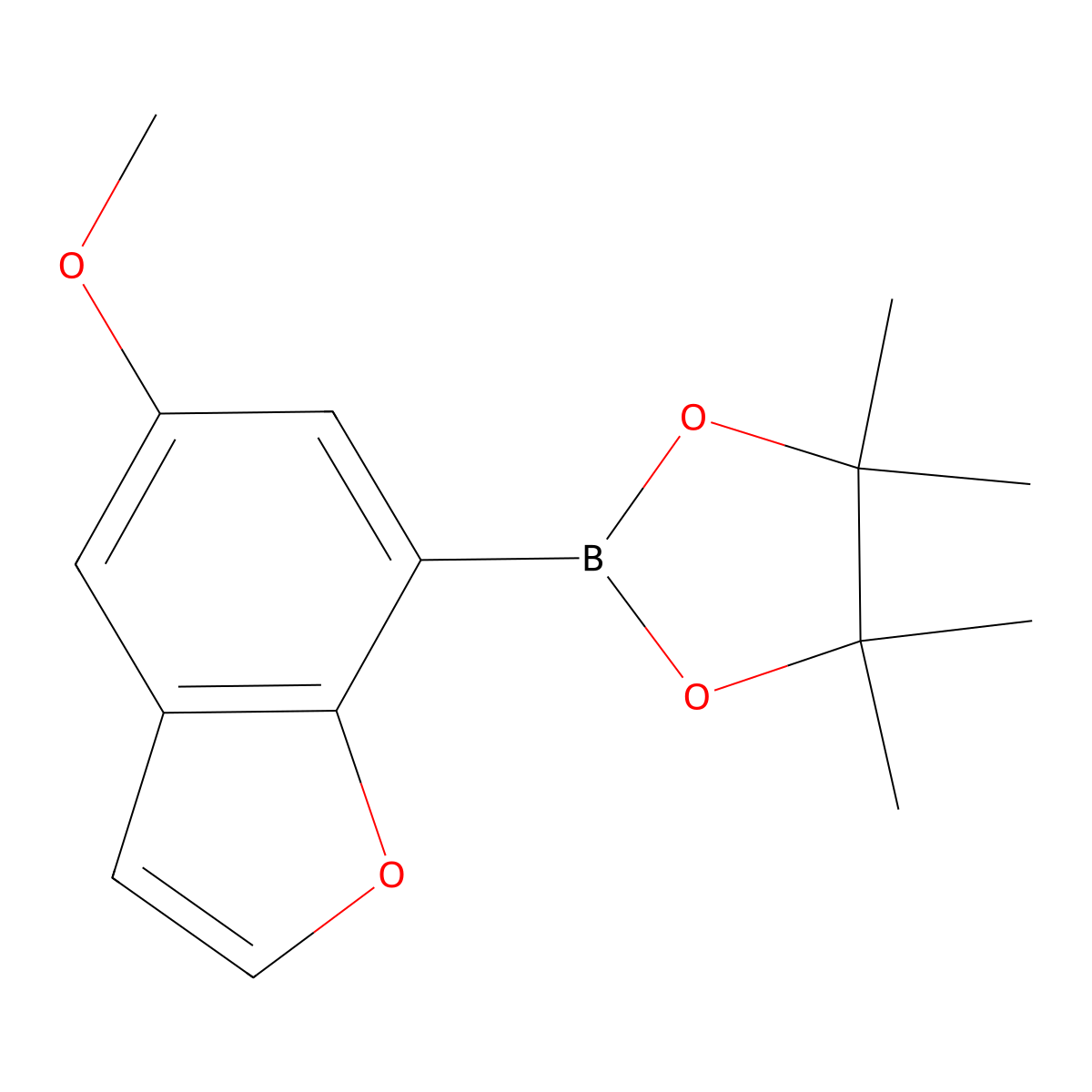 2-(5-Methoxybenzofuran-7-YL)-4,4,5,5-tetramethyl-1,3,2-dioxaborolane molecular structure, CAS 2883115-23-7