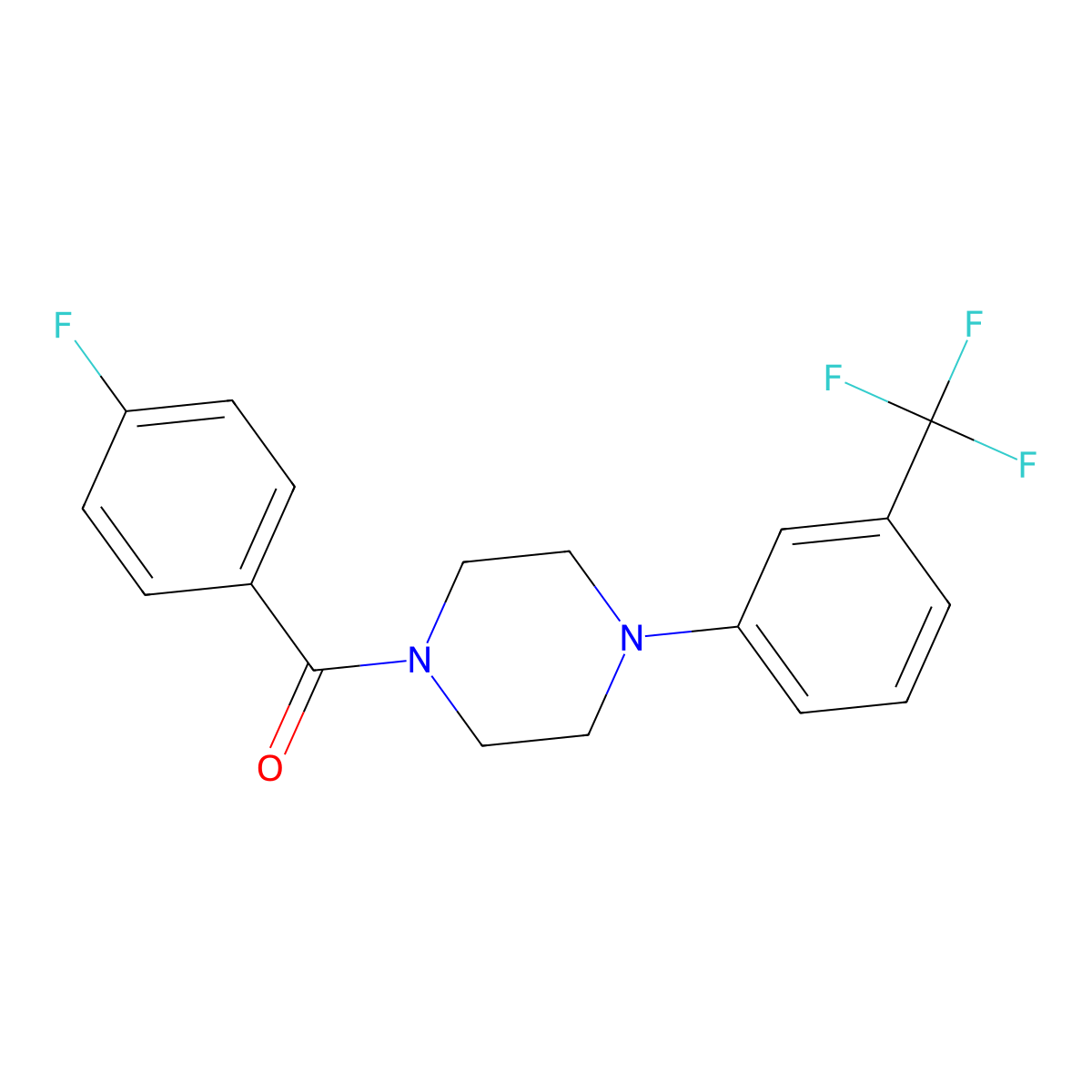 (4-Fluorophenyl)-[4-[3-(trifluoromethyl)phenyl]piperazin-1-yl]methanone molecular structure, CAS 288312-16-3