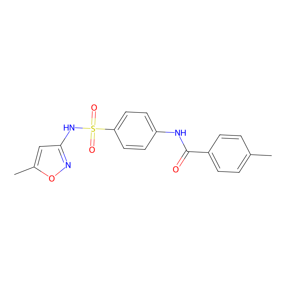 4-methyl-N-(4-{[(5-methyl-3-isoxazolyl)amino]sulfonyl}phenyl)benzamide molecular structure, CAS 288312-42-5