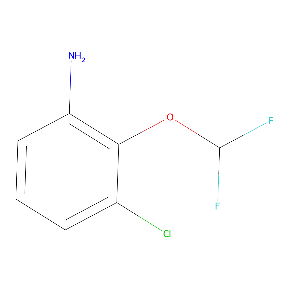 3-Chloro-2-(difluoromethoxy)aniline molecular structure, CAS 288312-62-9