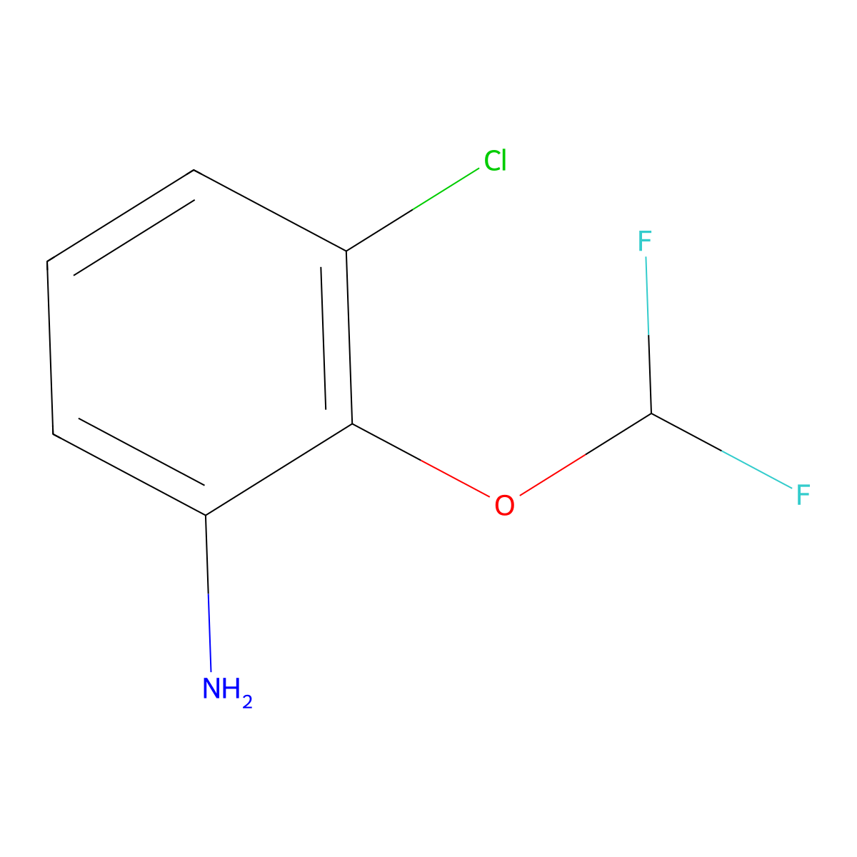 3-Chloro-2-(difluoromethoxy)aniline molecular structure, CAS 288312-62-9