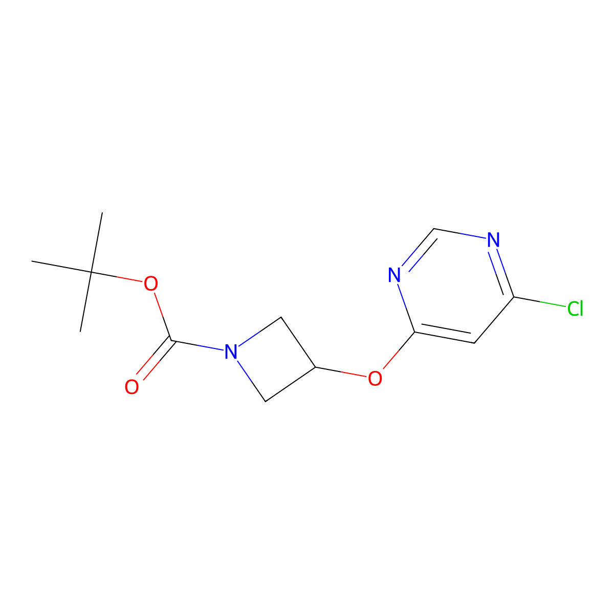 Tert-butyl 3-[(6-chloropyrimidin-4-yl)oxy]azetidine-1-carboxylate molecular structure, CAS 2883127-95-3