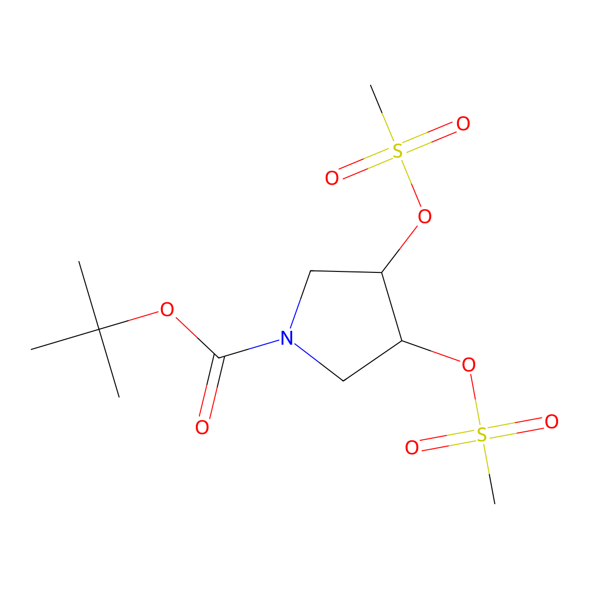 (3R,4R)-1-Boc-3,4-bis[(methylsulfonyl) oxy]pyrrolidine molecular structure, CAS 288314-12-5
