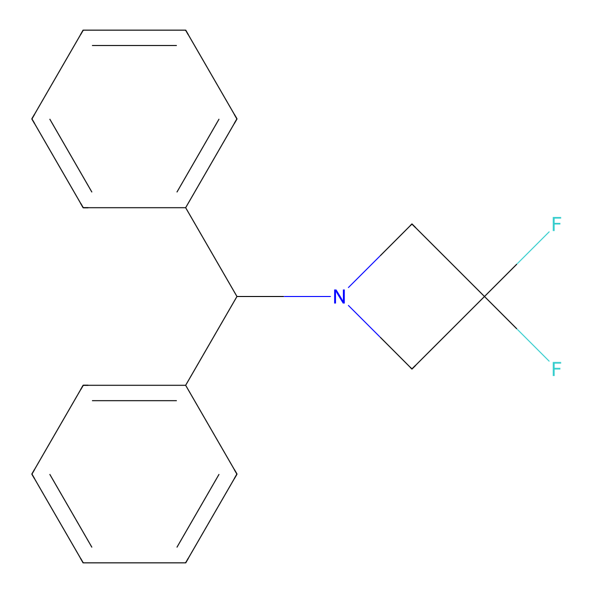 1-Benzhydryl-3,3-difluoroazetidine molecular structure, CAS 288315-02-6