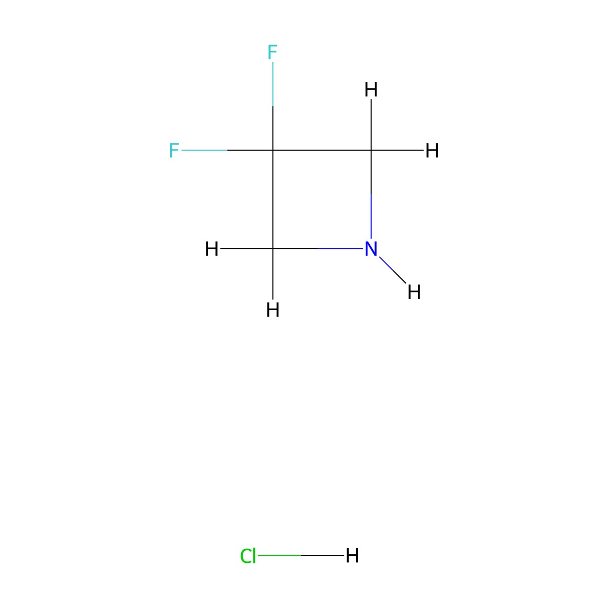 3,3-Difluoroazetidine hydrochloride molecular structure, CAS 288315-03-7