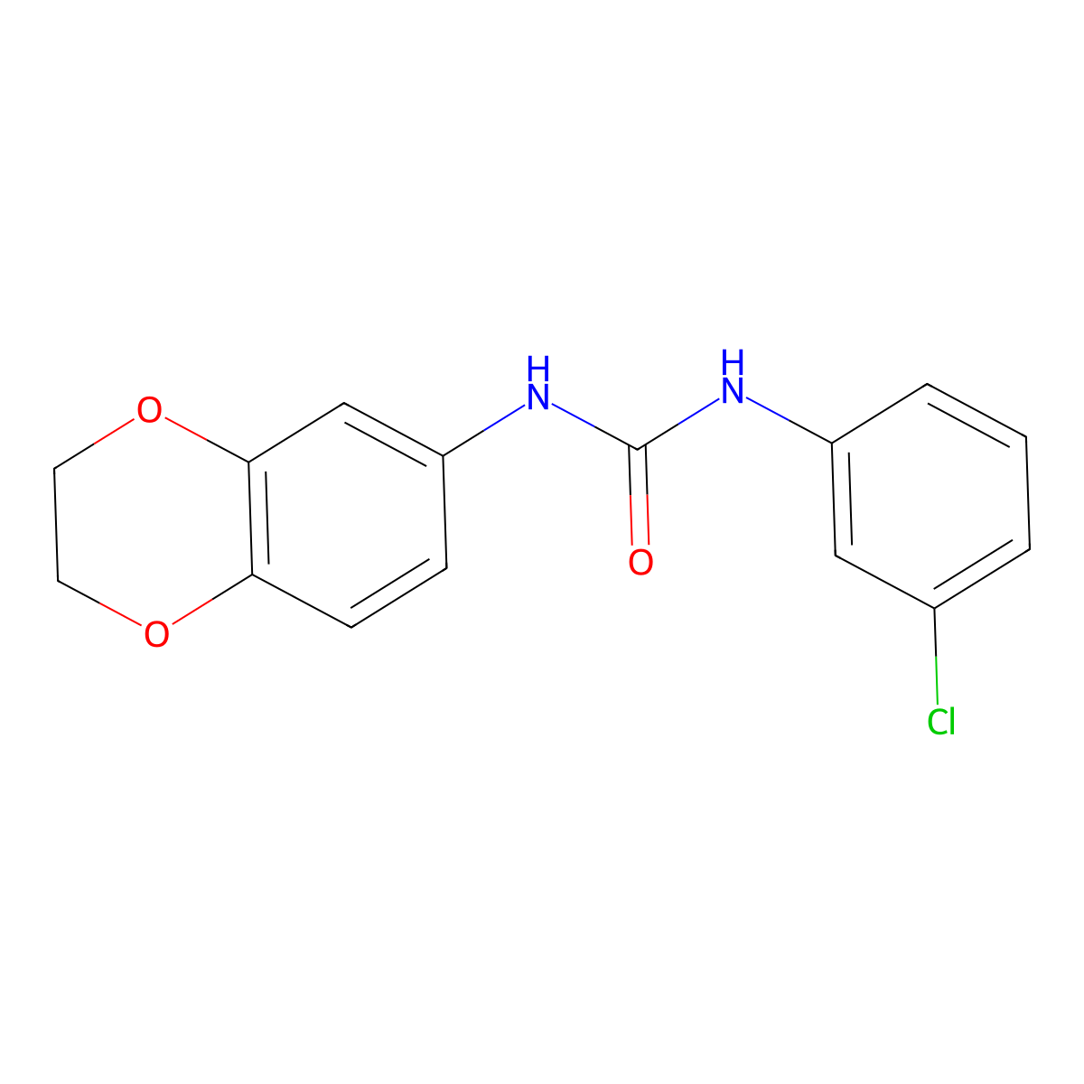 1-(3-Chlorophenyl)-3-(2,3-dihydro-1,4-benzodioxin-6-yl)urea molecular structure, CAS 288316-49-4
