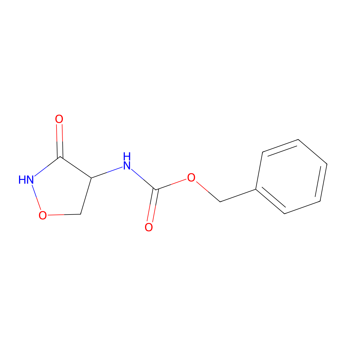 benzyl N-[(4R)-3-oxo-1,2-oxazolidin-4-yl]carbamate molecular structure, CAS 28832-02-2