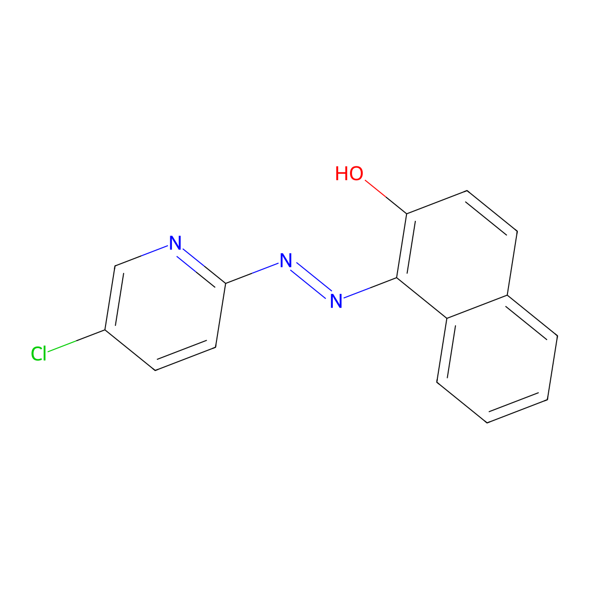 2-Naphthalenol, 1-[(5-chloro-2-pyridinyl)azo]- molecular structure, CAS 28832-58-8