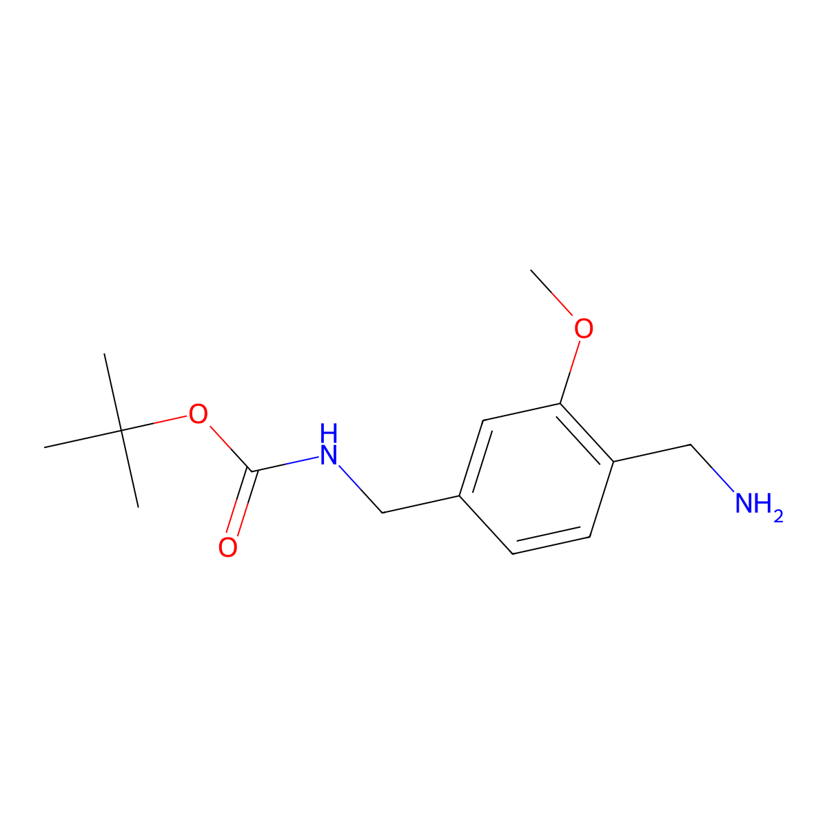 tert-butyl N-{[4-(aminomethyl)-3-methoxyphenyl]methyl}carbamate molecular structure, CAS 2883538-40-5