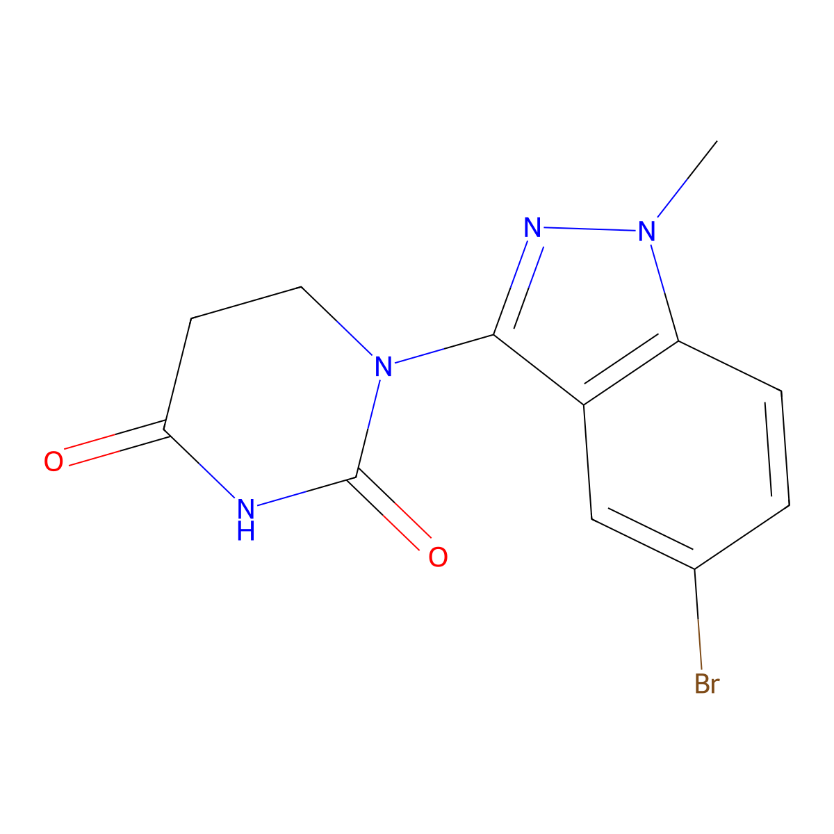 1-(5-bromo-1-methyl-1H-indazol-3-yl)-1,3-diazinane-2,4-dione molecular structure, CAS 2883565-71-5