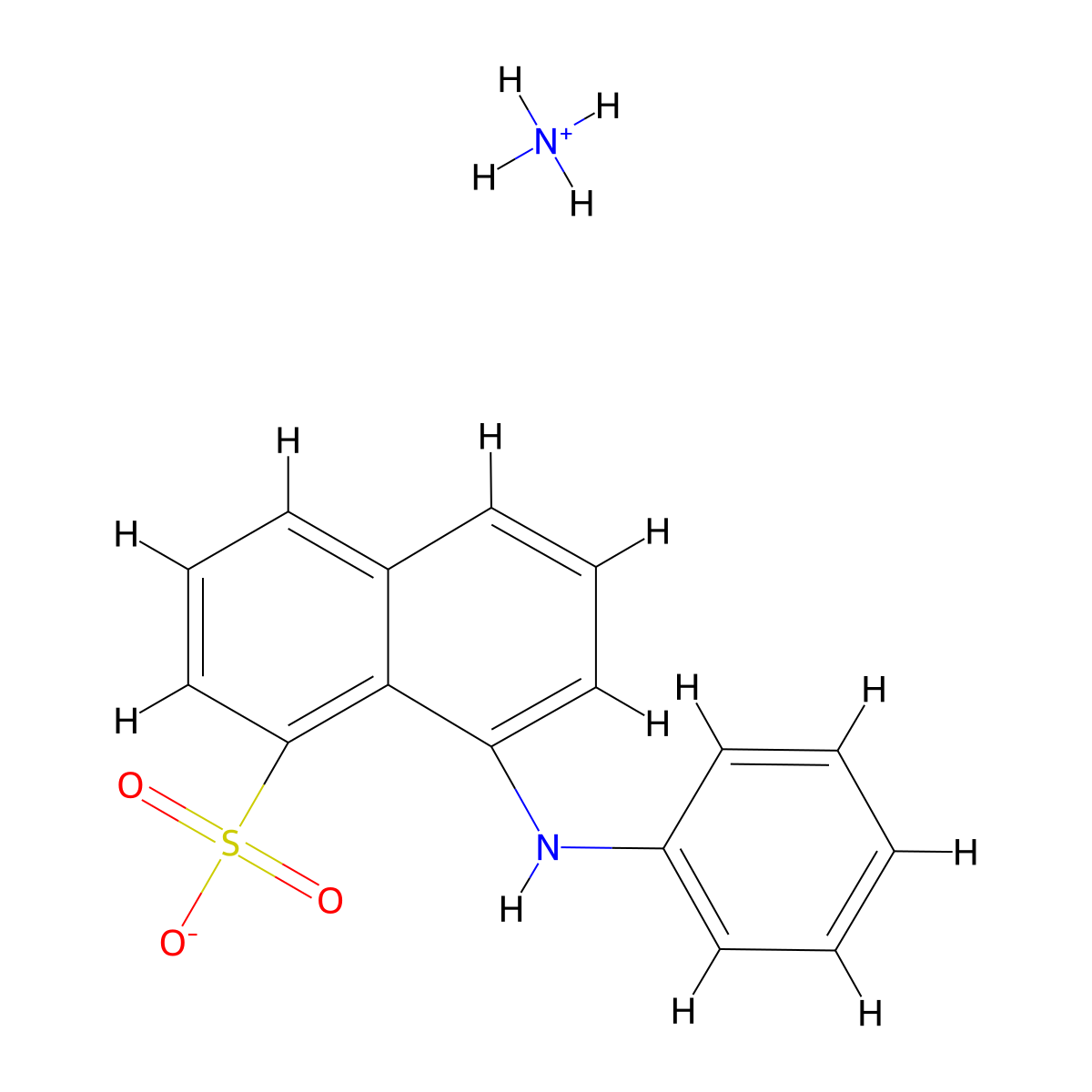 Ammonium 1-anilinonaphthalene-8-sulfonate molecular structure, CAS 28836-03-5
