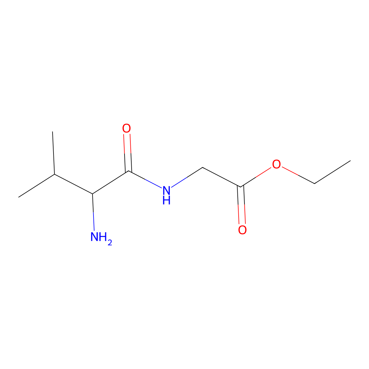 ethyl L-valylglycinate molecular structure, CAS 28836-83-1
