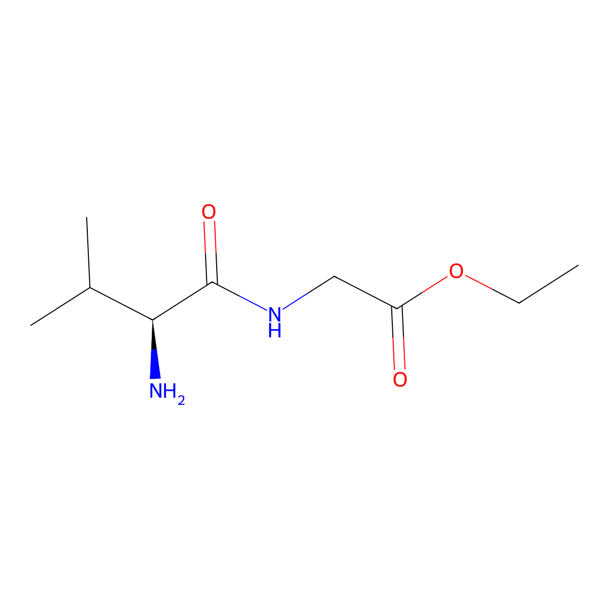 ethyl L-valylglycinate molecular structure, CAS 28836-83-1