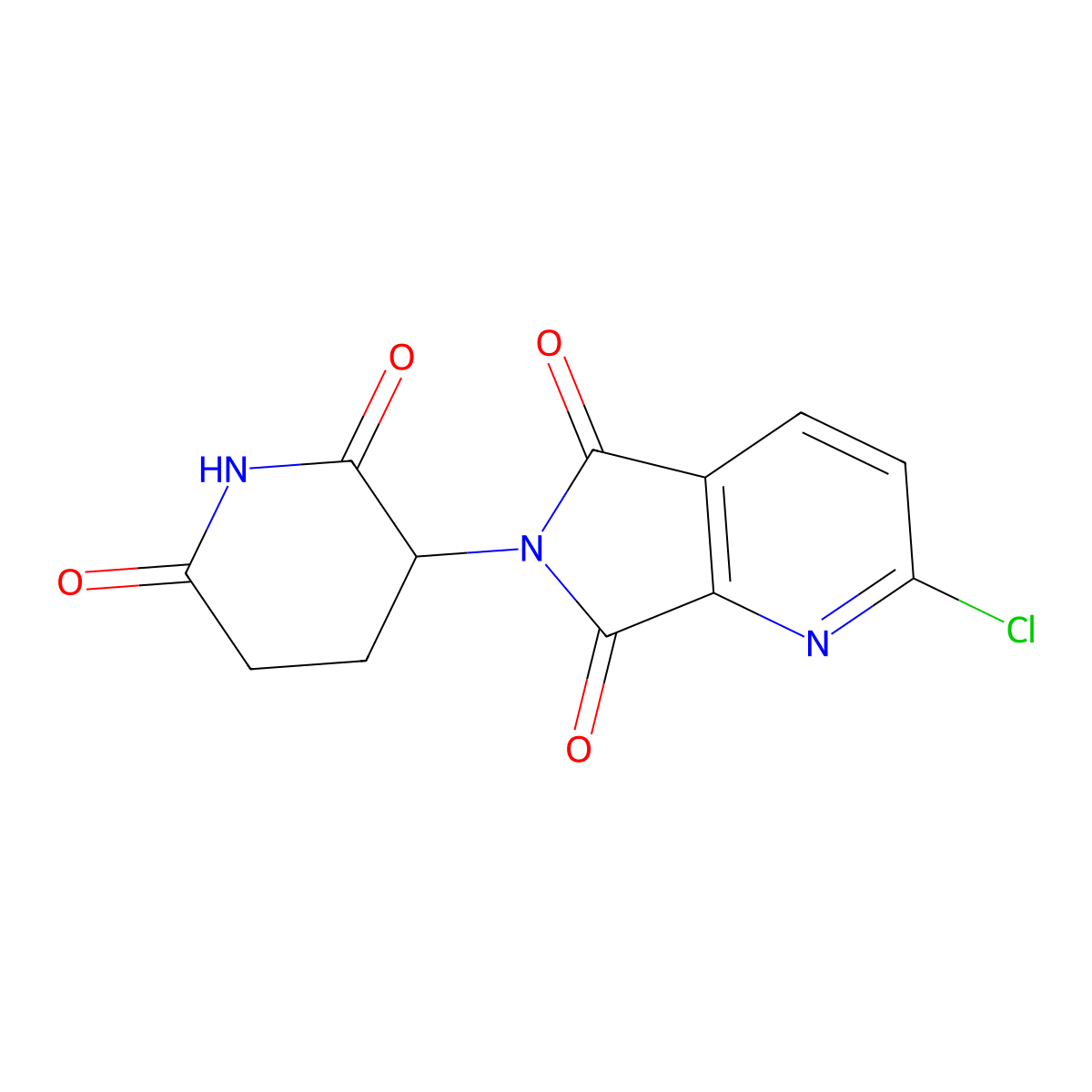 3-{2-chloro-5,7-dioxo-5H,6H,7H-pyrrolo[3,4-b]pyridin-6-yl}piperidine-2,6-dione molecular structure, CAS 2883675-03-2